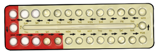 illustration of contraceptive pills packet
