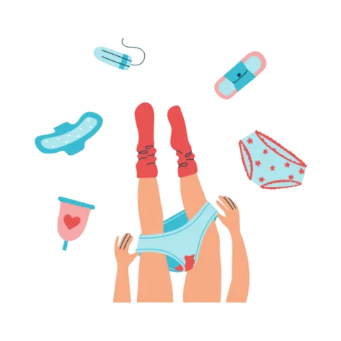 period undies with blood pads tampons and cup.png 