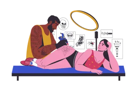 girl getting tattooed