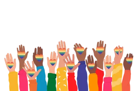 hands with pride hearts 